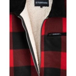 Storvik Fleece Jas London Rood Geblokt, Teddygevoerd Maat L