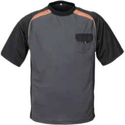 Terratrend T-shirt Grijs/oranje/zwart Maat S